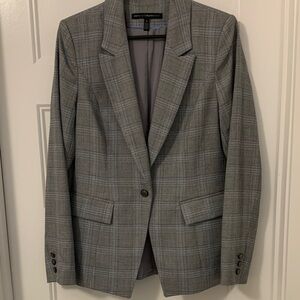 White House Black Market Classic Gray Check Blazer